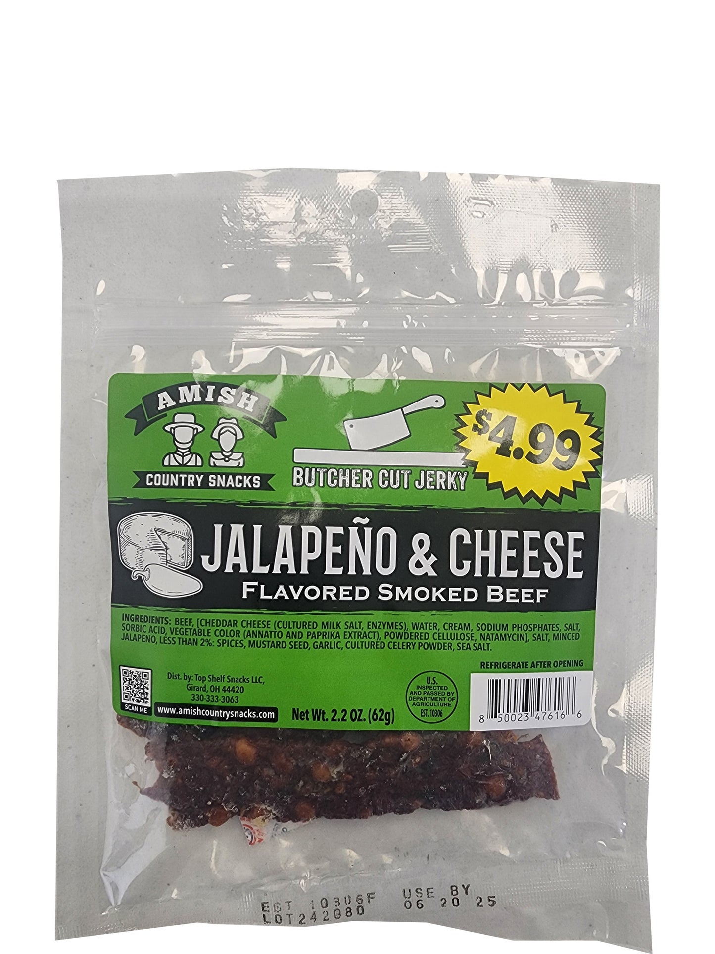 Jalapeno Jerky 2.2 oz bag - Amish Country Snacks