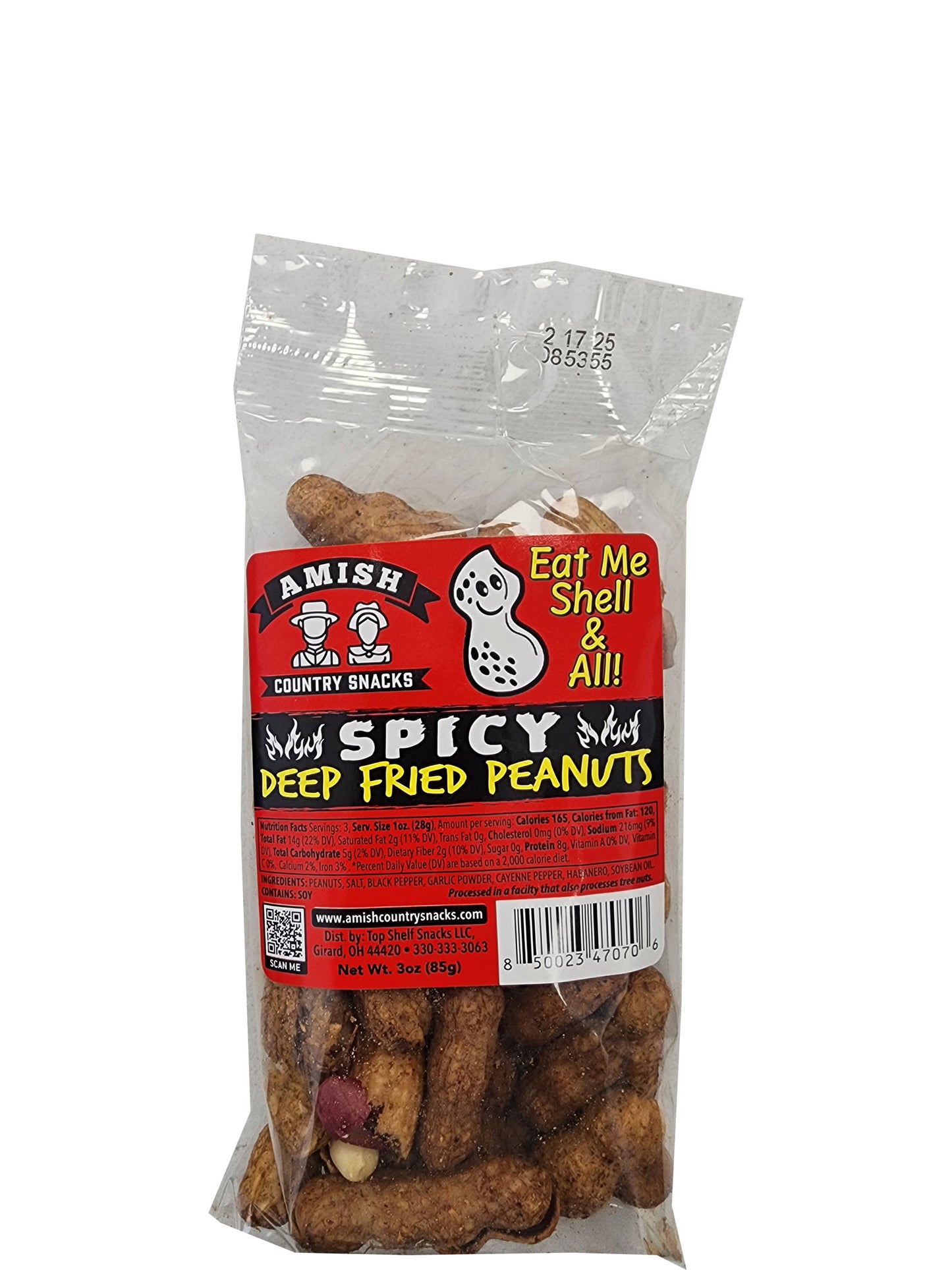 Amish Deep Fried Spicy Peanuts 3oz bag