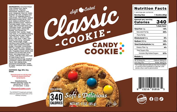 Classic M&M Chocolate Chip Cookie 8 count box - Amish Country Snacks