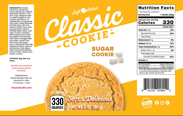Classic Sugar Cookie 8 count box - Amish Country Snacks